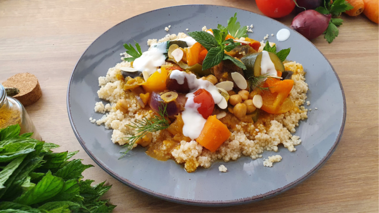 Gemüse Tajine mit Kichererbsen nach Marokkanischer Art - Shiny Veggies