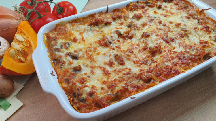 Mushrooms and eggplant Vegetarian Lasagne - Shiny Veggies